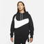 Nike Swoosh Tech Fleece Pullover Hoodie - Men's Black/White