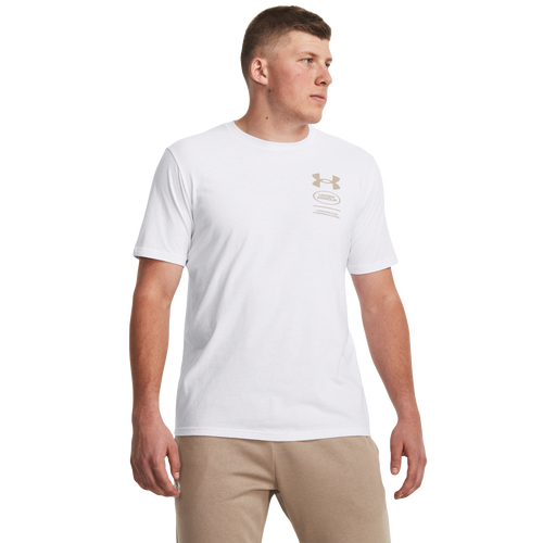 Under Armour Mens  Unstoppable Graphic Short Sleeve T-shirt In White/sahara