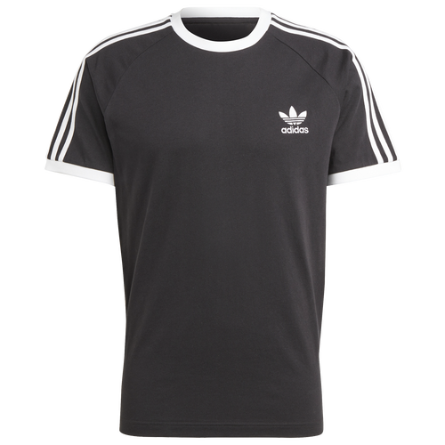 White adidas t shirt with black stripes sales