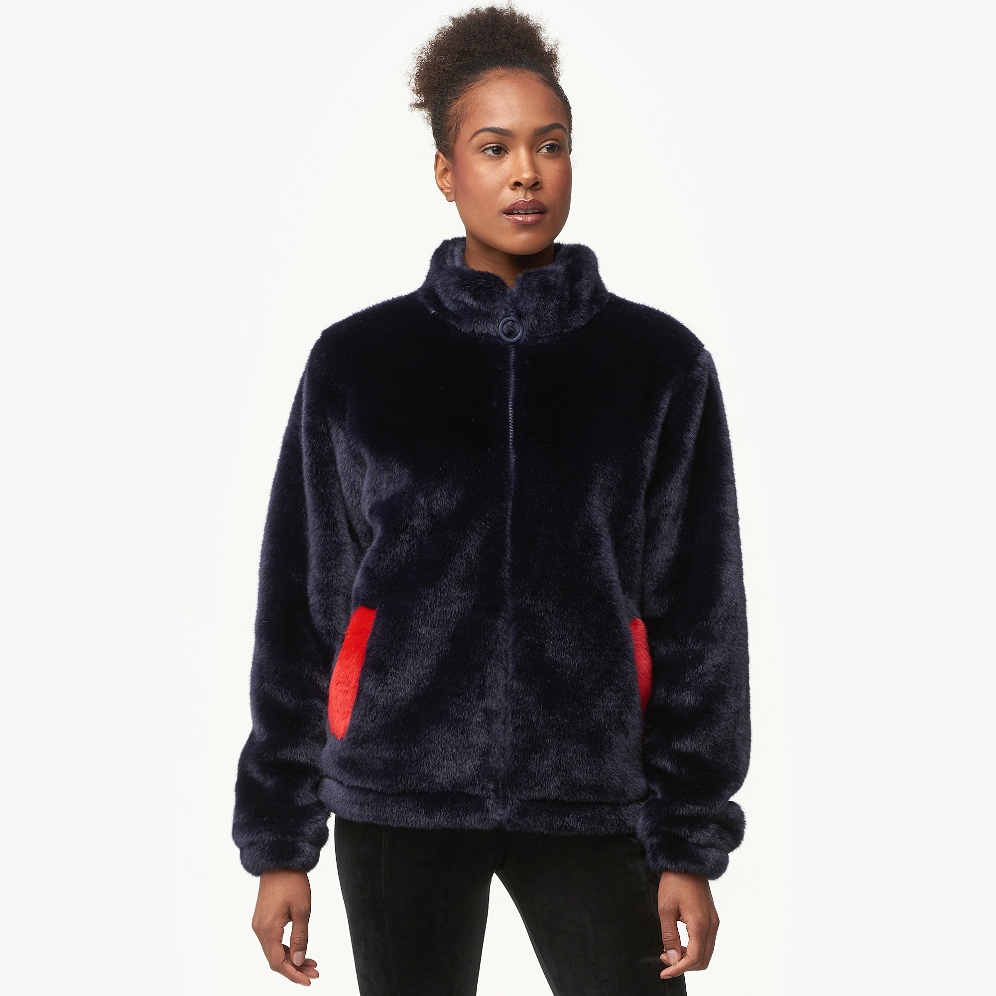 fila arianna high neck fur jacket