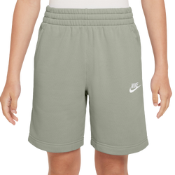 Boys' Grade School - Nike Club French Terry  LBR Shorts  - Spruce Fog/White