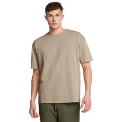 Men's - Under Armour Oversized Heavyweight Short Sleeve - Timberwolf Taupe/White