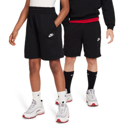 Boys' Grade School - Nike NSW Club Fleece Shorts  - Black/White