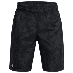 Boys' Grade School - Under Armour Woven Printed Shorts - Black/Grey