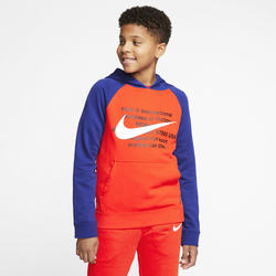 Boys' Grade School - Nike NSW Swoosh Pullover Hoodie - Team Orange/Deep Royal Blue/White