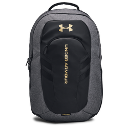 Adult - Under Armour Hustle 6.0 Pro Backpack - Black Full Heather/Black/Metallic Gold