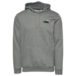 Men's - PUMA Essential Small Logo Fleece Hoodie - Grey/Black/White
