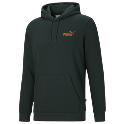 Men's - PUMA ESS+ Embroidery Fleece Hoodie - Green/Green