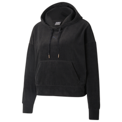 Women's - PUMA Velour Hoodie - Black/Black
