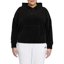 Women's - PUMA Velour Plus Size Hoodie - Black/Black