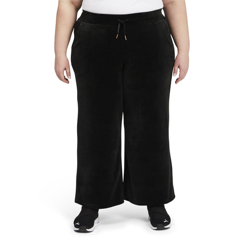 

PUMA Womens PUMA Velour Plus Size Wide Leg Pants - Womens Black/Black