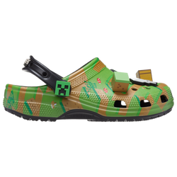 Boys' Grade School - Crocs Classic Minecraft Clogs - Multi/Green