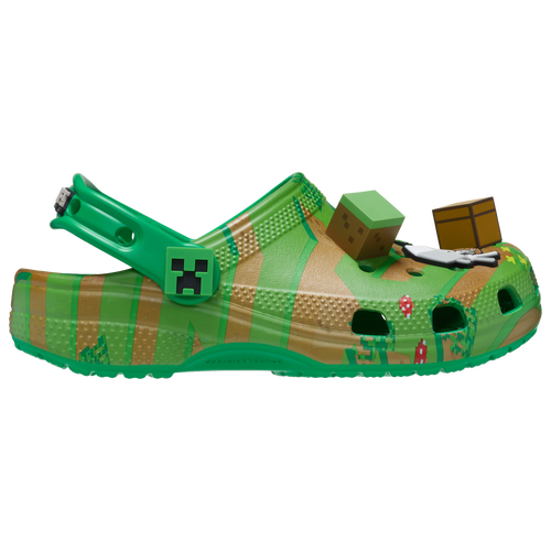 Crocs Kids' Boys  Classic Minecraft Clogs In Green/multi