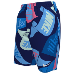 Boys' Grade School - Nike Tossed Flags 7" Volley Shorts  - Midnight Navy/Multi