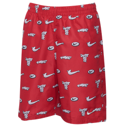 Boys' Grade School - Nike All Over Print Swim Shorts  - White/Red