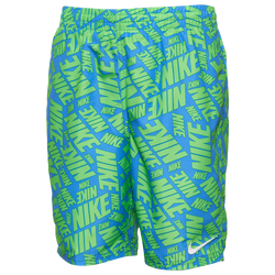 Boys' Grade School - Nike All Over Print Swim Shorts  - Blue/Volt