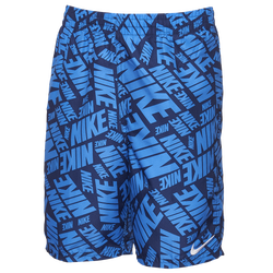 Boys' Grade School - Nike All Over Print Swim Shorts  - Blue/Blue