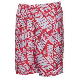 Boys' Grade School - Nike All Over Print Swim Shorts  - Red/Grey