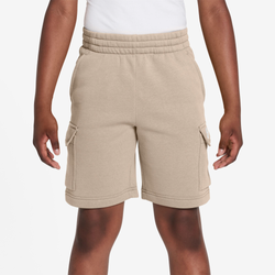 Boys' Grade School - Nike NSW Club Fleece Cargo Shorts - Tan/White