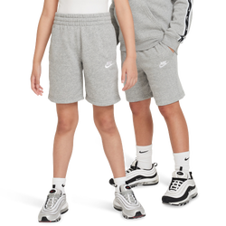 Boys' Grade School - Nike NSW Club Fleece Shorts  - Gray/White