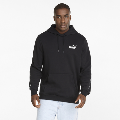 Shop Puma Mens  Essential Tape Hoodie In Black/white