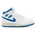 Jordan AJ 1 SE à mi-cheville - Garçons, Scolaire Blanc/Bleu industriel