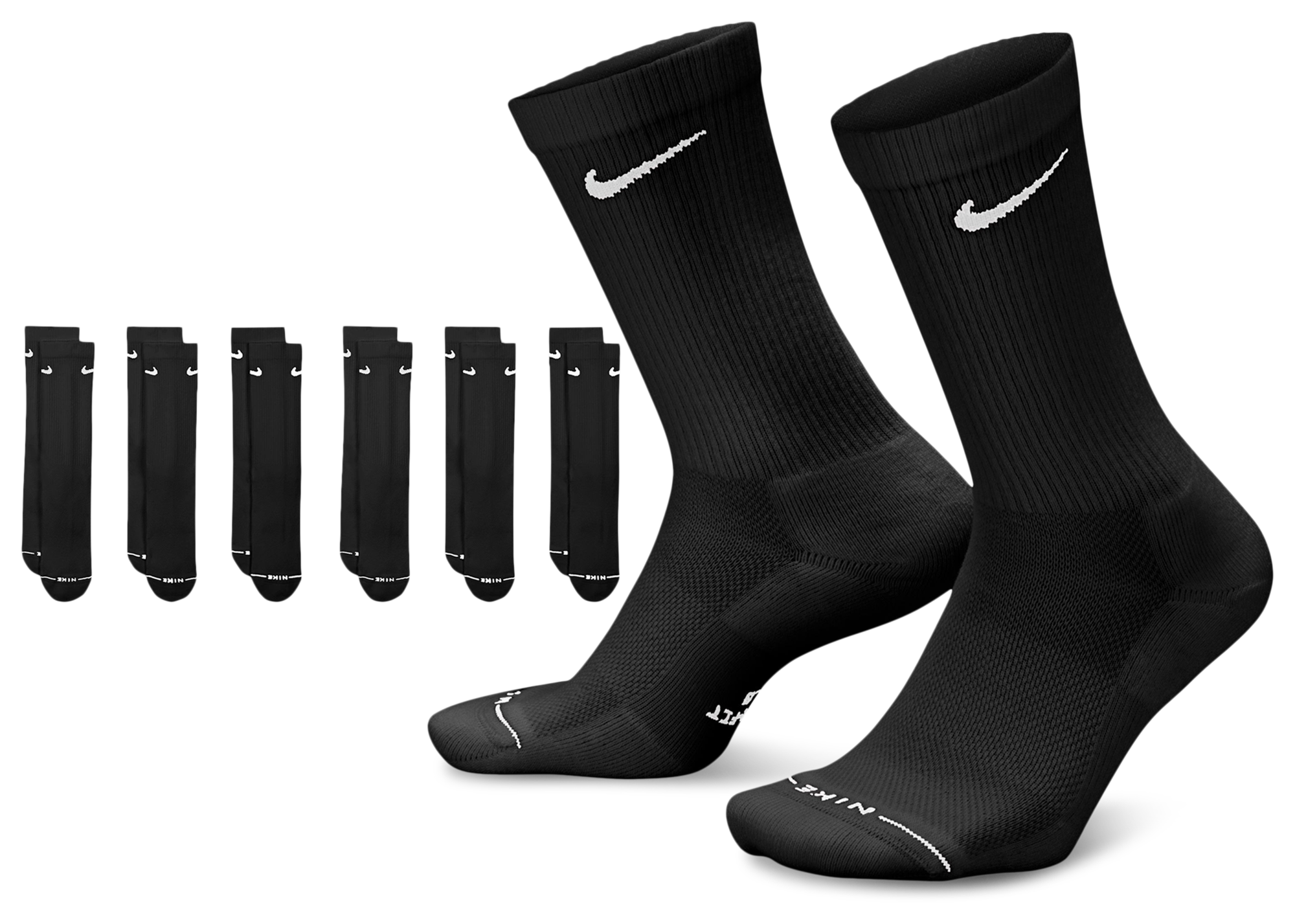 Nike Everyday Elevated Crew Socks 6 Pack  - Adult