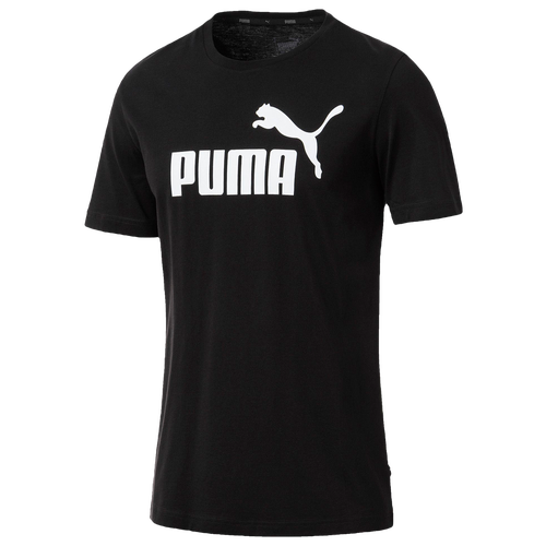 Puma Logo Printed Short Sleeve Tee Black In Black