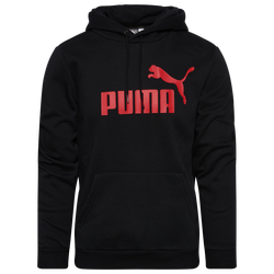Men's - PUMA Essentials Big Logo Hoodie - Puma Black/Red