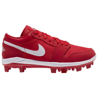 Red molded store baseball cleats