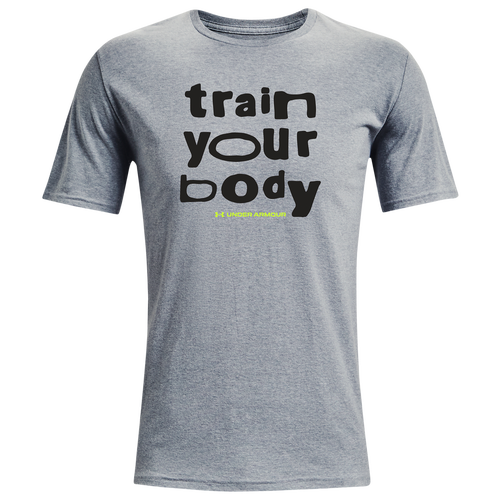 

Under Armour Mens Under Armour Train Your Mind Short Sleeve T-Shirt - Mens Grey/Black/Yellow Size XL