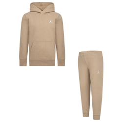 Boys' Preschool - Jordan Brooklyn Fleece Pullover Set - Beige/Hemp