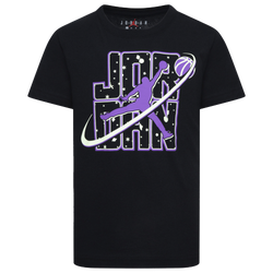 Boys' Preschool - Jordan Flight Galaxy Glow Short Sleeve T-Shirt - Purple/Black