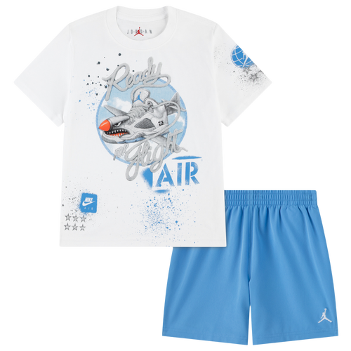 Boys Preschool Jordan Air 5 Retro Shorts Set - Boys' Preschool Blue/White Size 4