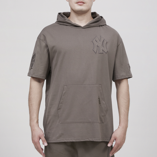 

Pro Standard Mens New York Yankees Pro Standard Yankees Neutral CJ Short Sleeve Pullover Hoodie - Mens Dark Taupe/Dark Taupe Size XXL