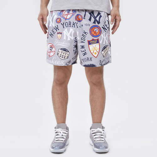 

Pro Standard Mens New York Yankees Pro Standard Yankees Toss Woven Shorts - Mens Grey/Grey Size M