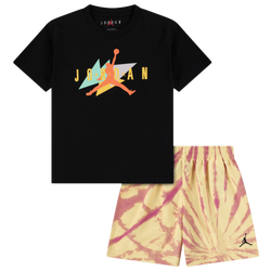 Boys' Preschool - Jordan Festival Tie Dye Shorts Set - Black/Lemon Wash