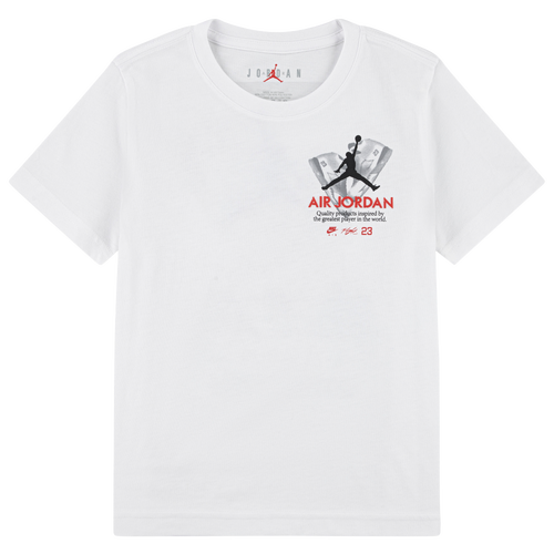 Jordan Big Kids' Aj5 Fire Red Tour T-shirt In White