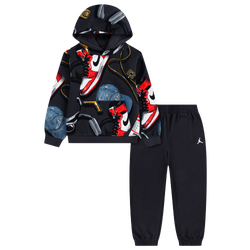 Boys' Preschool - Jordan Play AOP Fleece Pants Set - Black/White