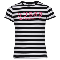 Girls' Grade School - Guess Stripe T-Shirt - Pink/White/Black