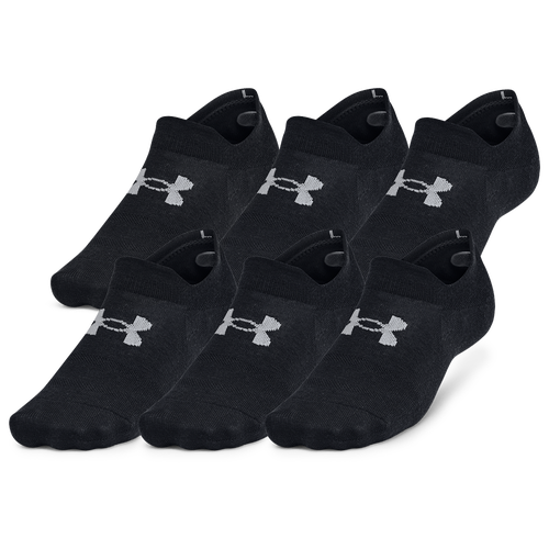 MENS - Under Armour Essential 6 Pack Ultra Low Socks - Black/Castlerock