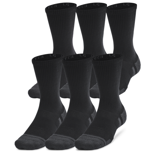 

Under Armour Mens Under Armour Perf Tech 6 Pack Crew Socks - Mens Black Size M