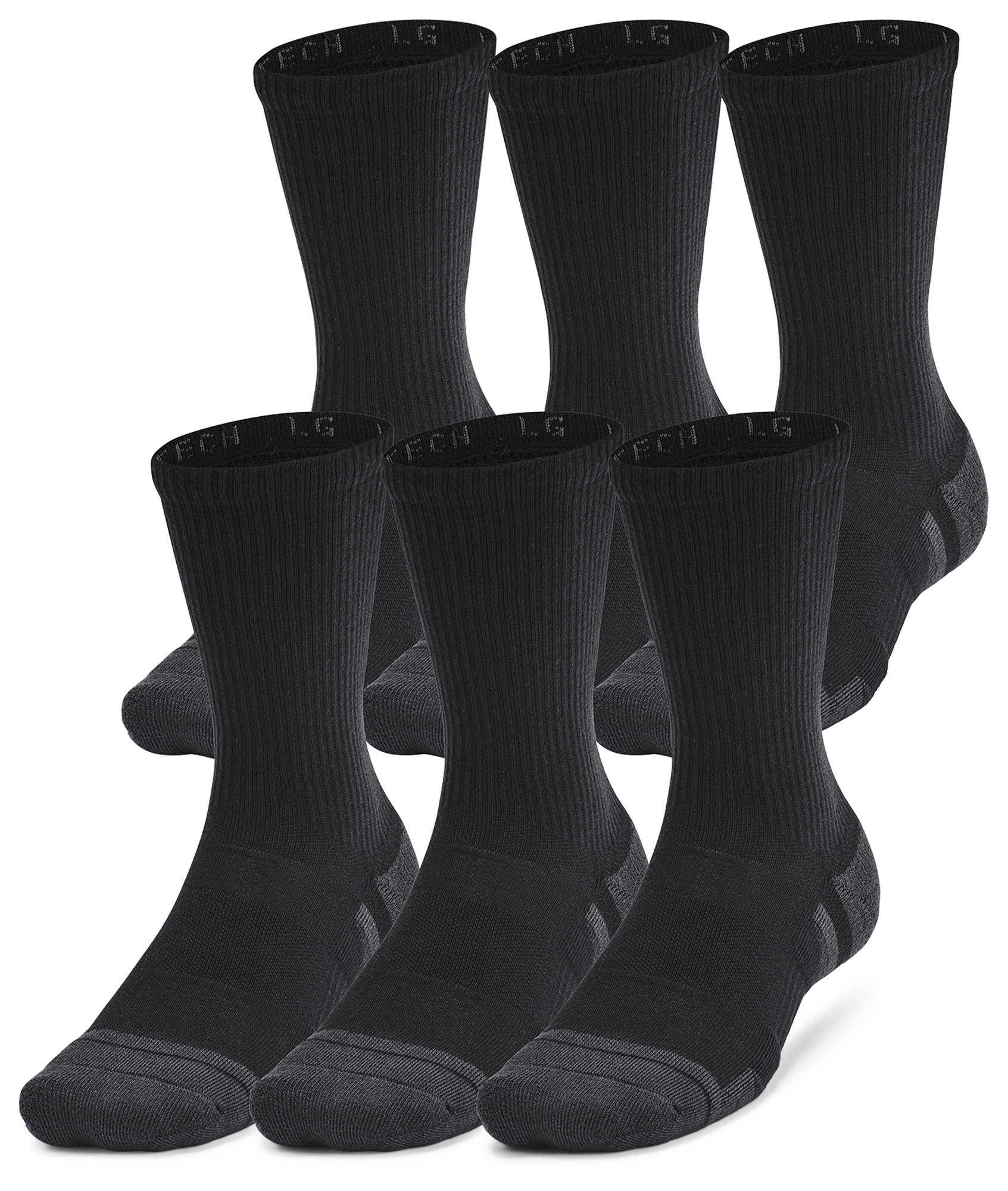 Under Armour Perf Tech 6 Pack Crew Socks - Men's