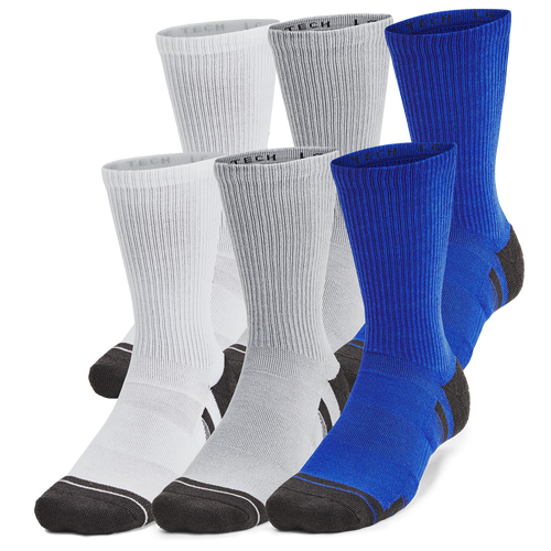 

Under Armour Mens Under Armour Perf Tech 6 Pack Crew Socks - Mens Royal/Royal/Jet Grey Size M