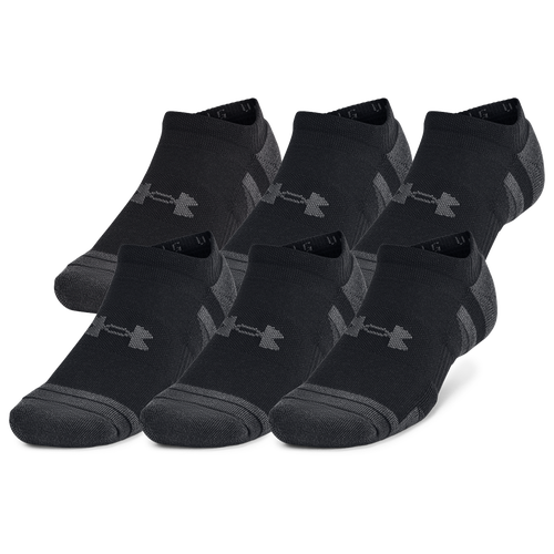 

Under Armour Mens Under Armour Perf Tech 6 Pack No Show Socks - Mens Black Size M