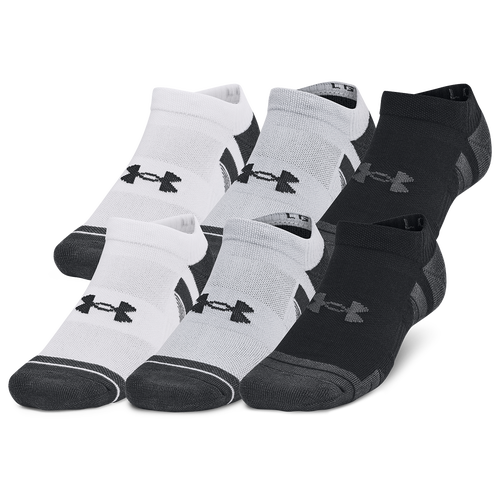 Under Armour Perf Tech 6 Pack No Show Socks - Under Armour Mod Grey/Jet