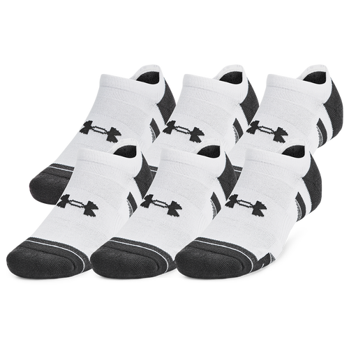

Under Armour Mens Under Armour Perf Tech 6 Pack No Show Socks - Mens White Size M