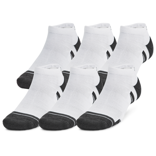 

Under Armour Mens Under Armour Perf Tech 6 Pack Low Socks - Mens White Size M