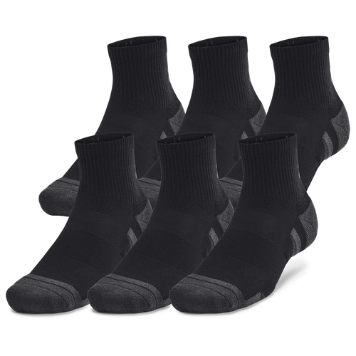 Under Armour Perf Tech 6 Pack Quarter Socks - Under Armour Black/Jet Grey