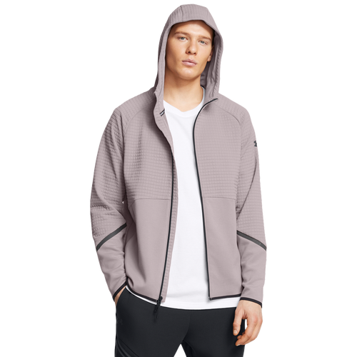 

Under Armour Mens Under Armour Unstoppable Fleece Grid Full-Zip - Mens Tetra Grey/Black Size L